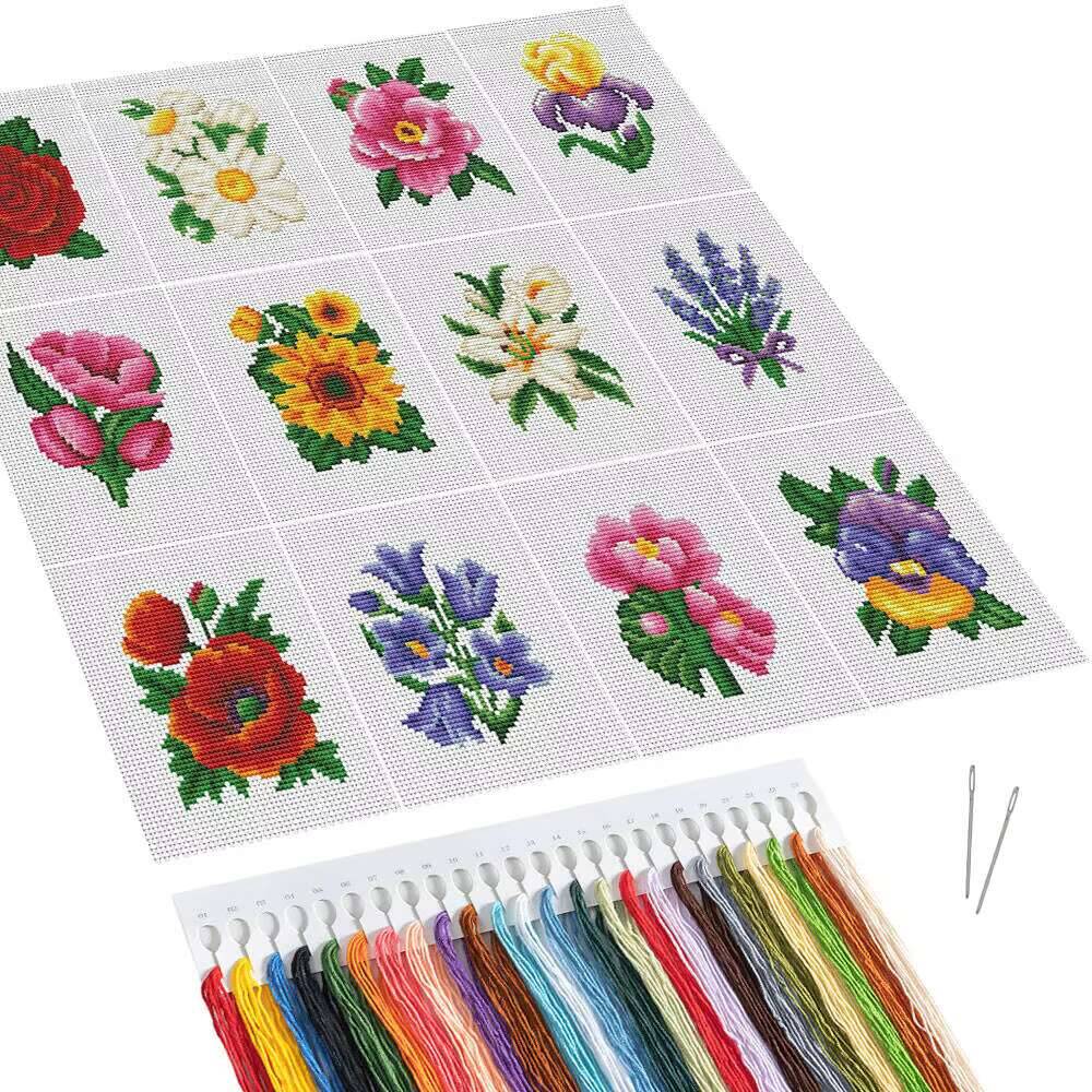Embroidery Rose Stitch - Huacan MINI Cross Stitch Rose Flower