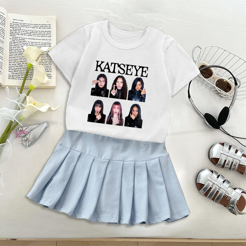 Fashion K POP K-KATSEYE T-shir - Embroidery Skirt review and price