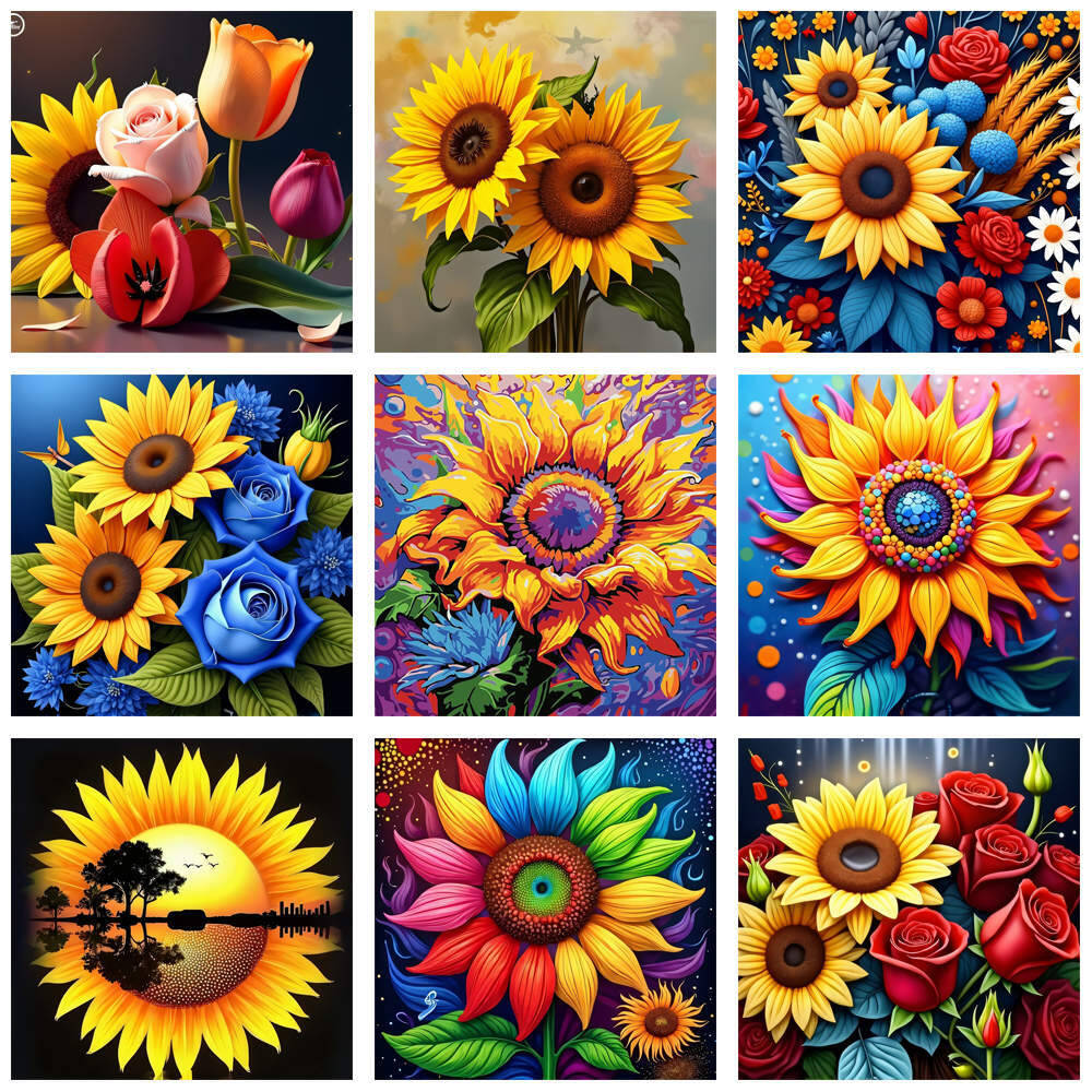 HUACAN Diamond Painting 5d Sun - Embroidery Rose Stitch review and price