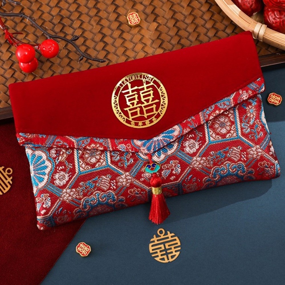Blessing Words Brocade Red Env - Embroidery House review and price