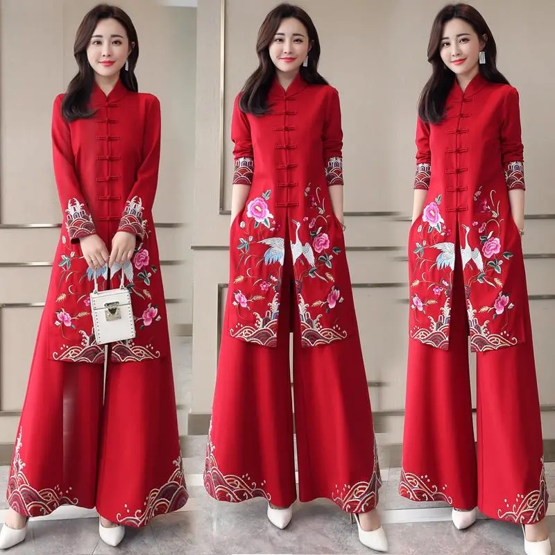 Long Ethnic Style Cheongsam Se - Embroidery Youtube review and price