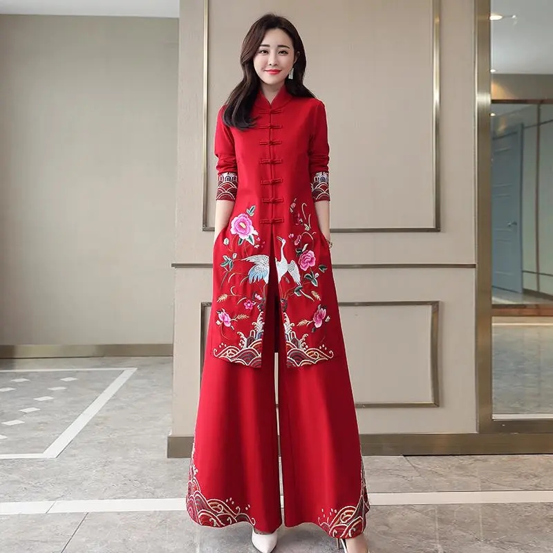 Long Ethnic Style Cheongsam Se - Embroidery Youtube review and price