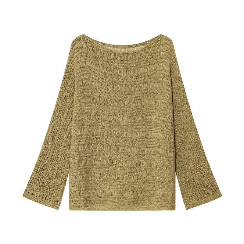 Vintage Boat Neck Knit Sweater - Embroidery A review and price