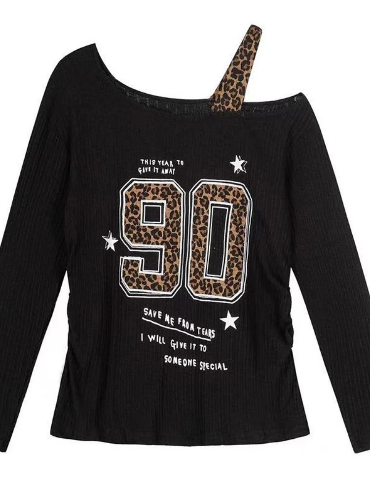 Y2K Patchwork Leopard Print T- - Embroidery A review and price