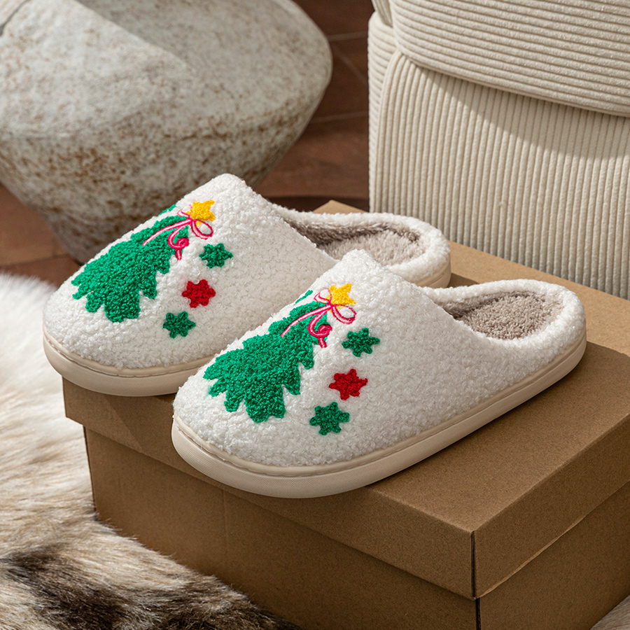Women's Slippers Cute Christma - Embroidery House review and price