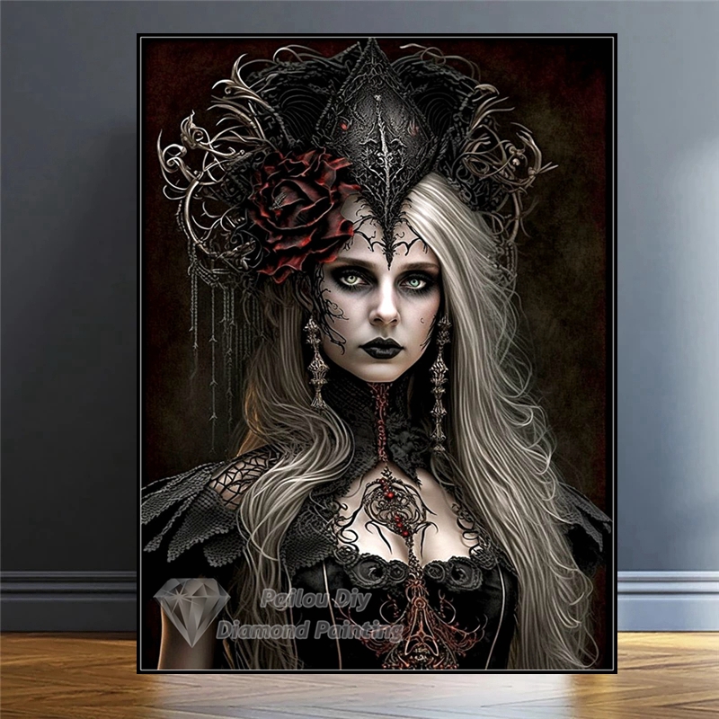Gothic Halloween Queen Witch 5 - Embroidery Rose Stitch review and price