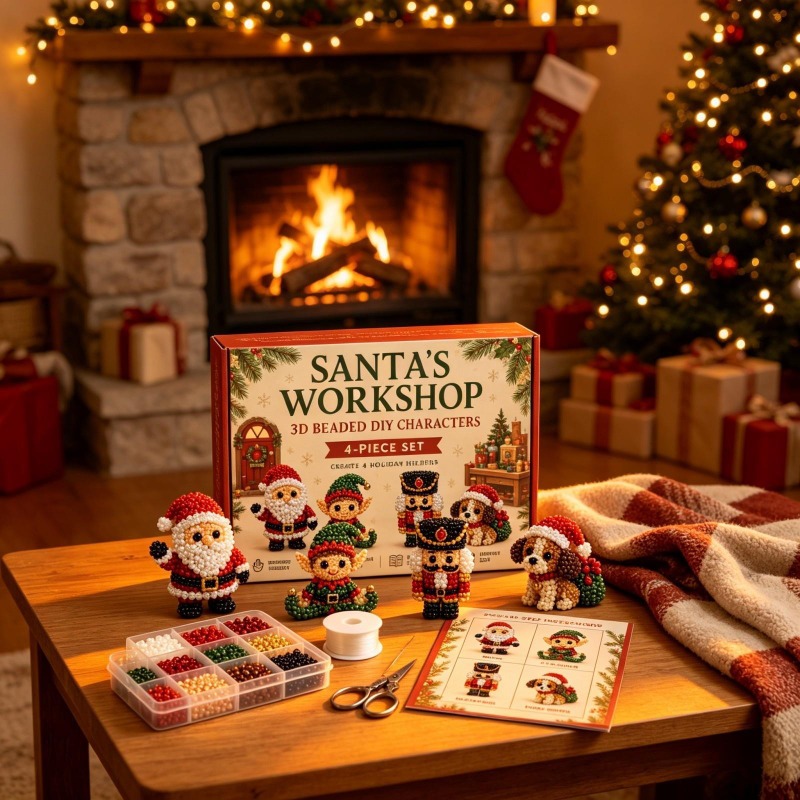 3D Pearl Christmas Kitten Art  - Embroidery Xmas Kits review and price