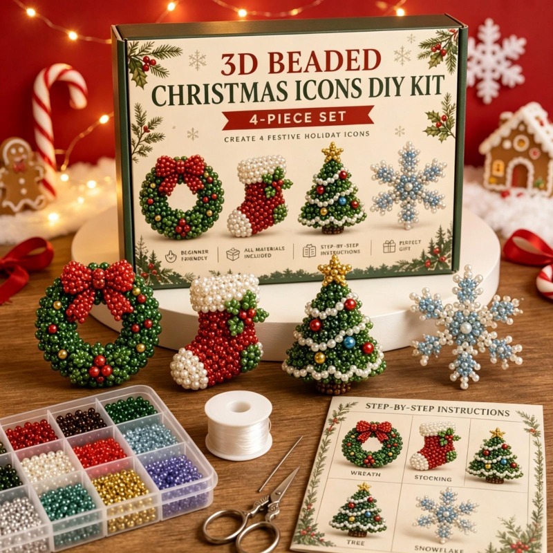 3D Pearl Christmas Kitten Art  - Embroidery Xmas Kits review and price