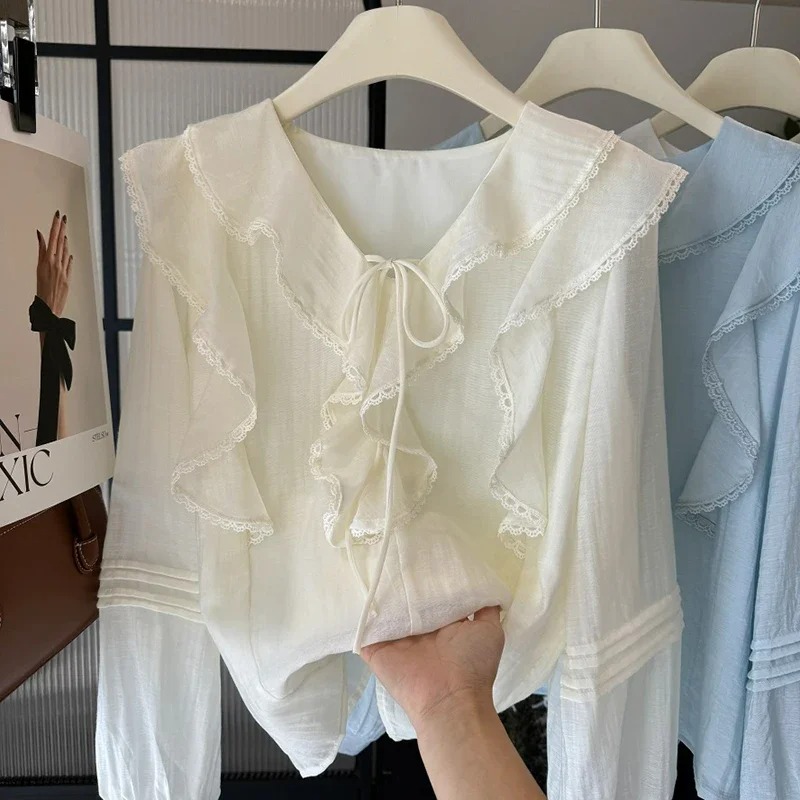 French V-Neck Chic Long Sleeve - Embroidery A review and price